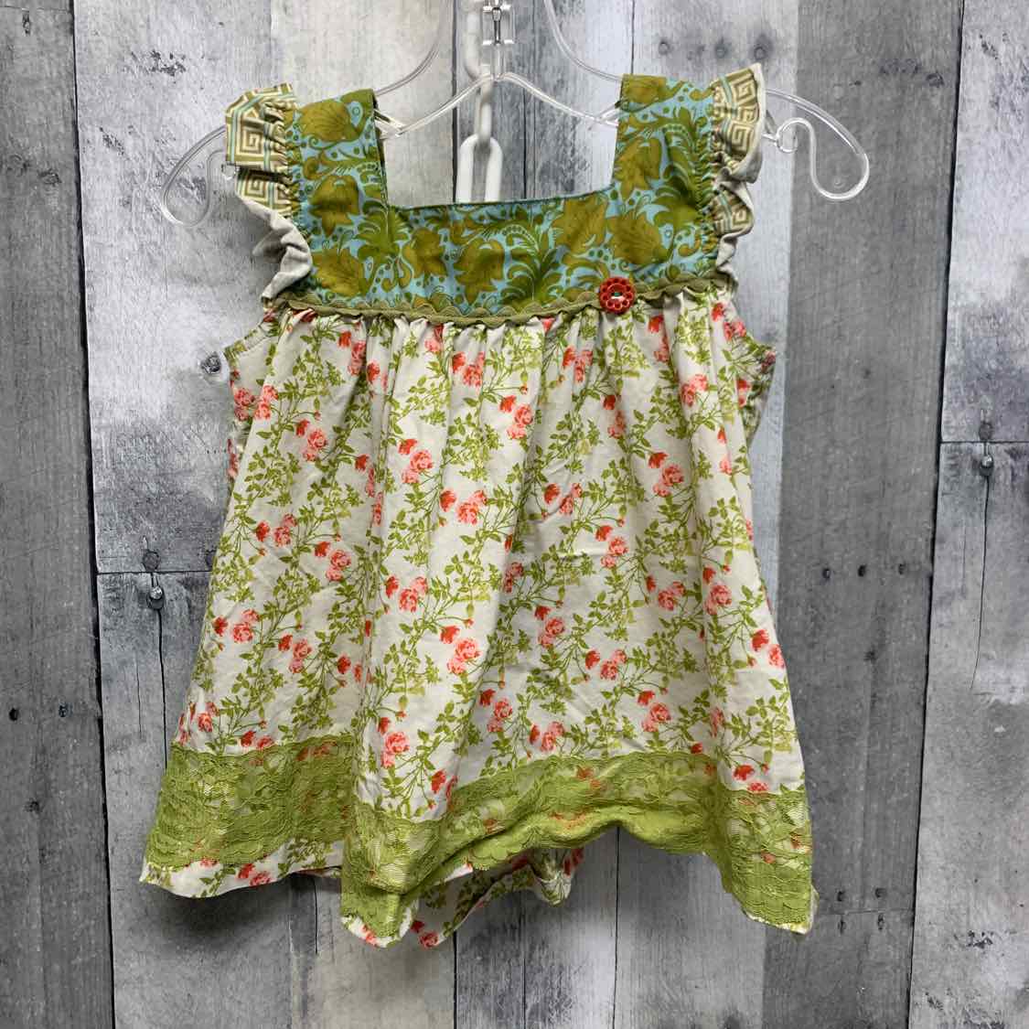 Size 4 Green/Pink Matilda Jane Tank Top