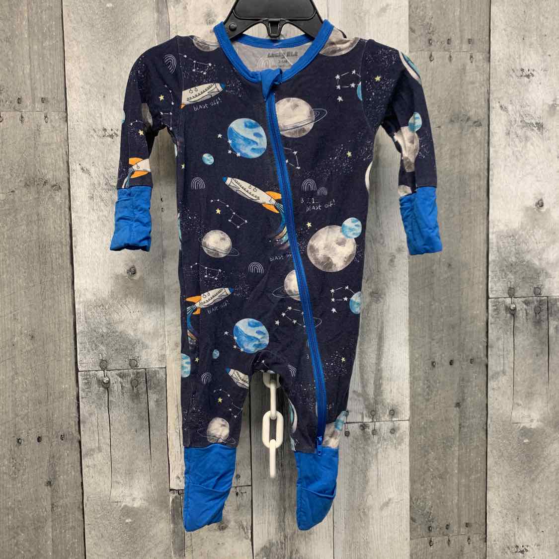 Size 3-6 Months Navy Print B Brand Footy PJs