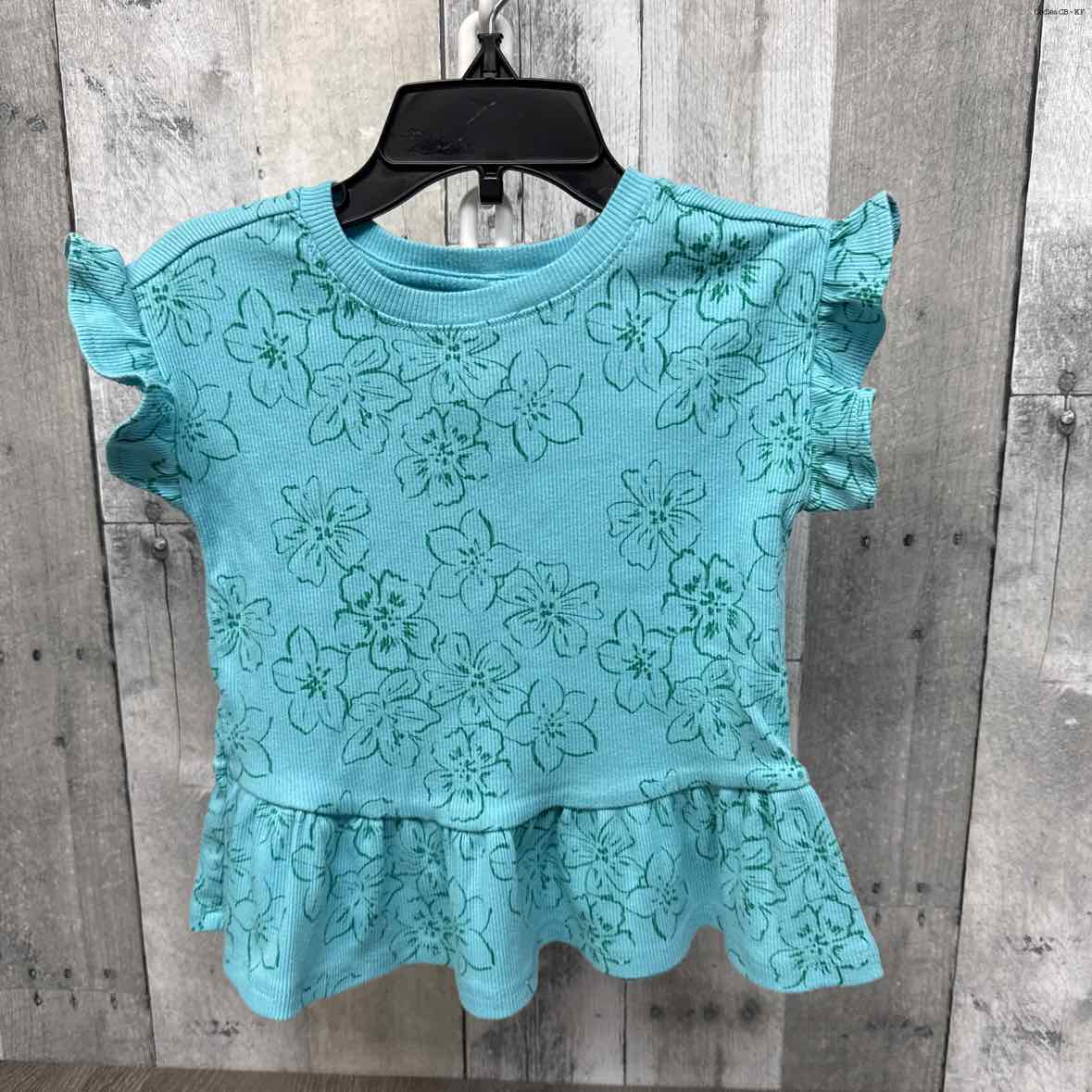 Size 4T Blue Floral Print Cat & Jack T Shirt