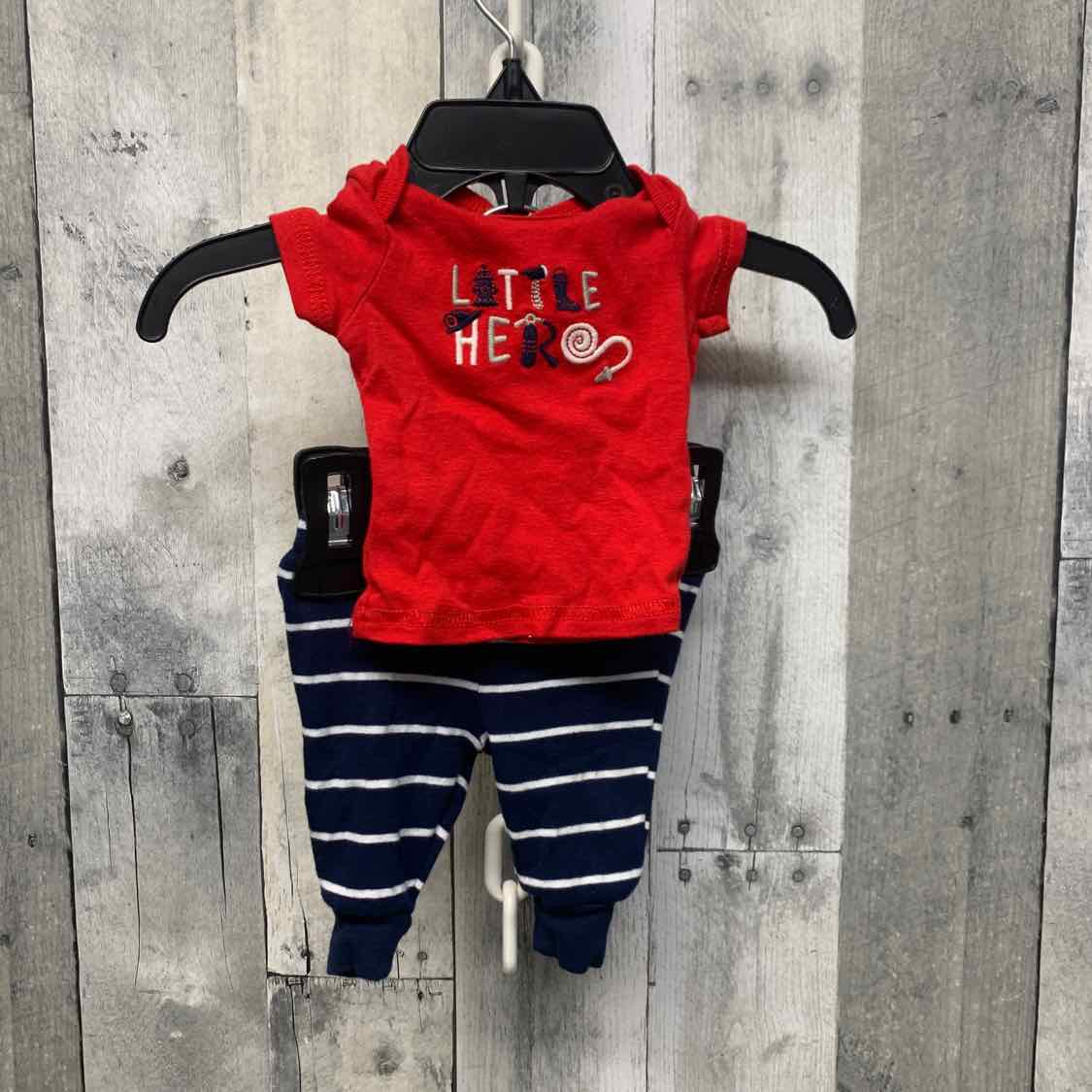Size Preemie Red/Navy Child of Mine Shirt/Pants