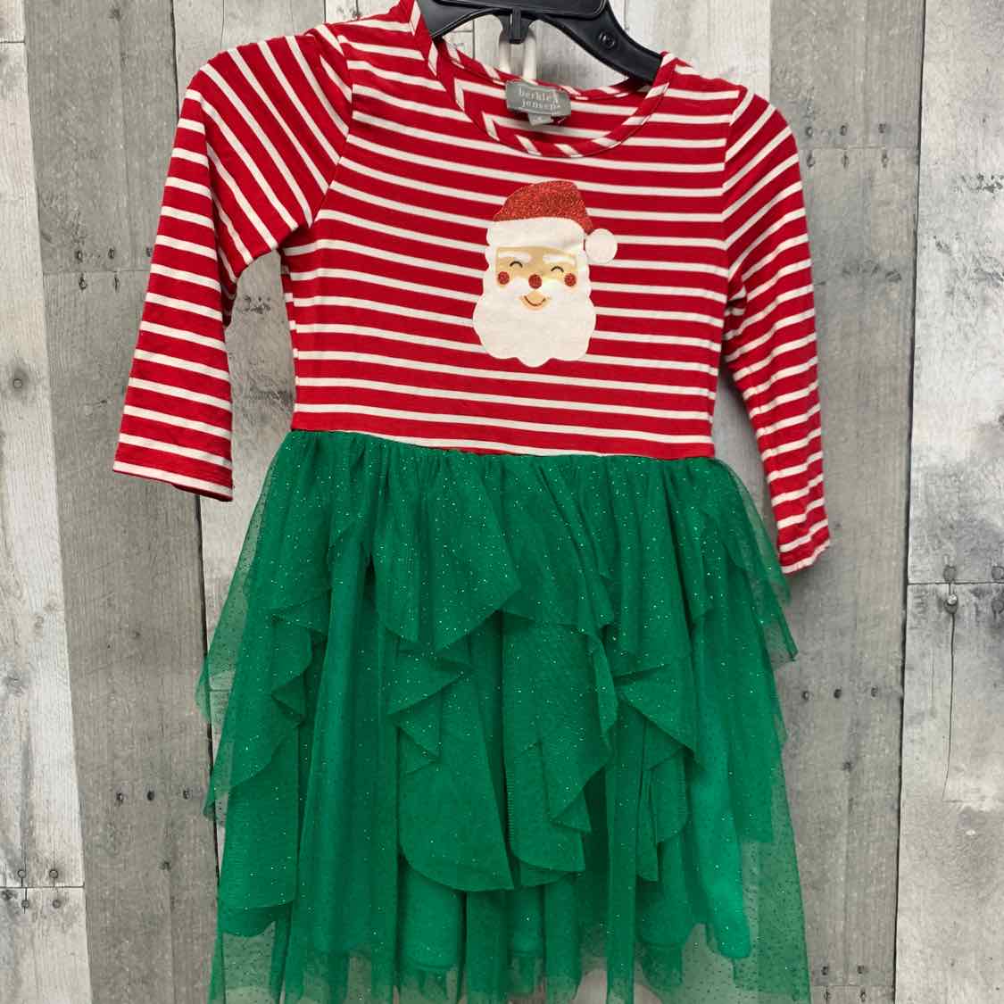 Size 5 Red/Green B Brand LS Dress