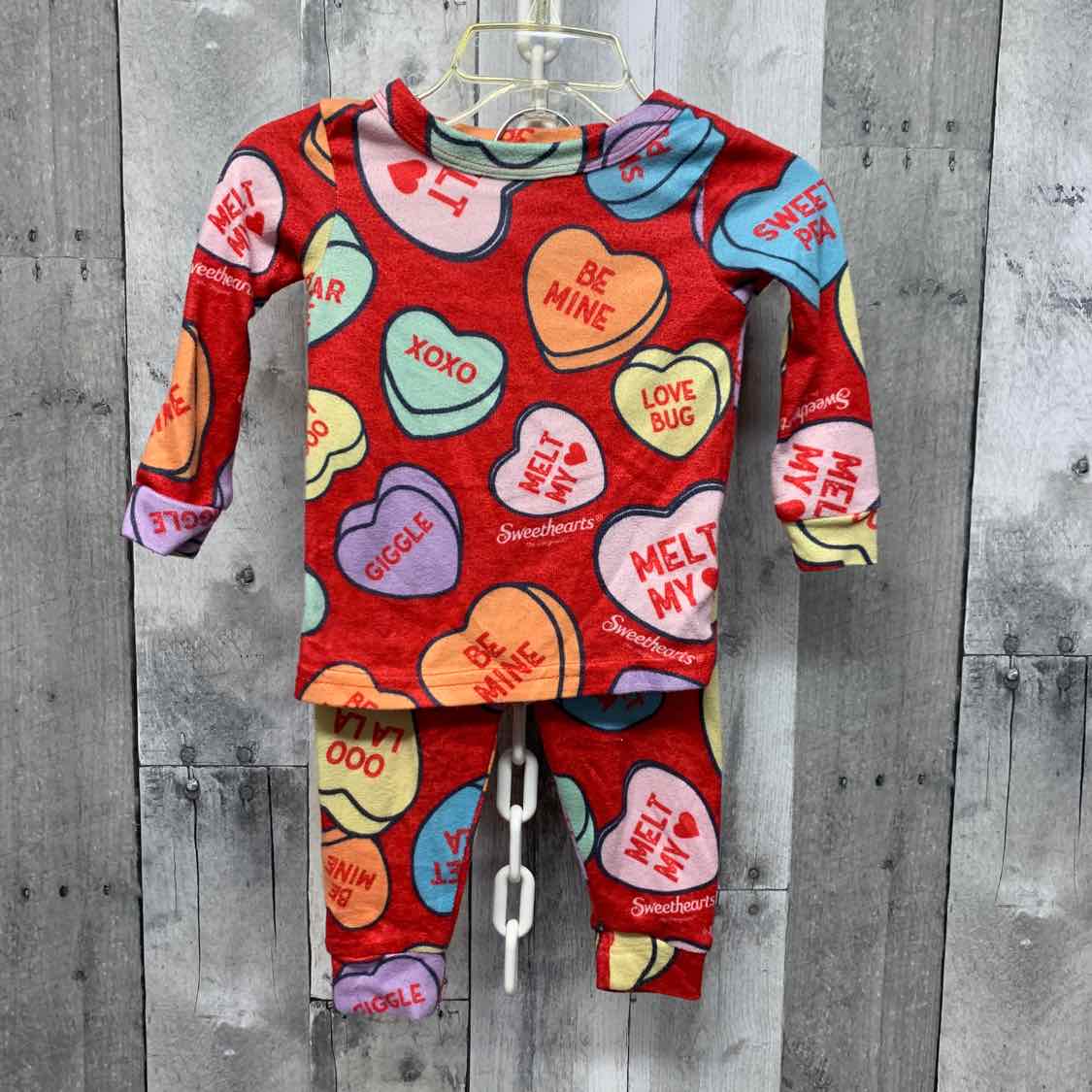 Size 12 Months Red Print B Brand 2pc PJs