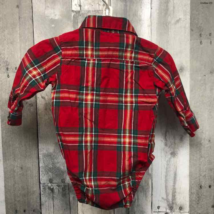 Size 6 Months Red Plaid Carter's Bodysuit