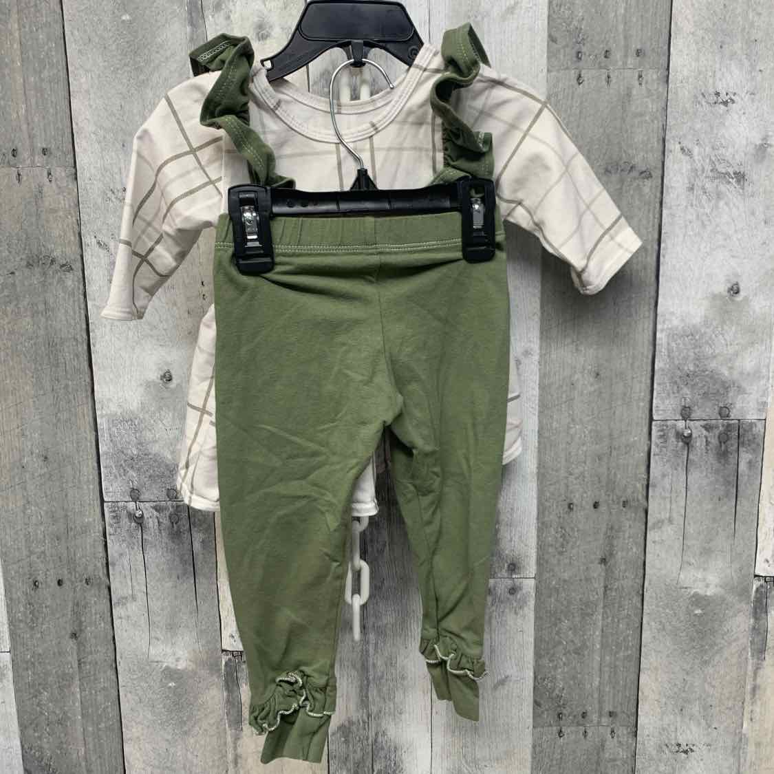 Size 2T White/Green B Brand Shirt/Leggings