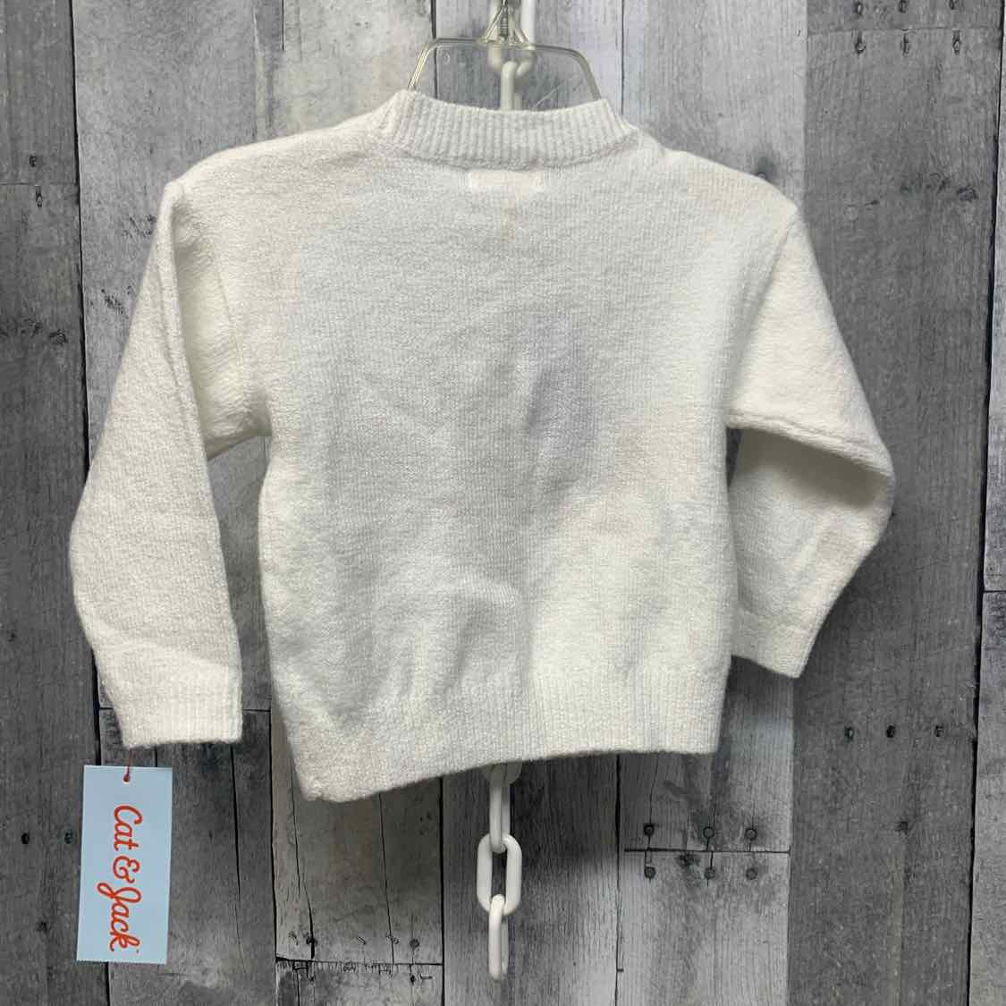 Size 12 Months White/Brown Cat & Jack Sweater - Outer