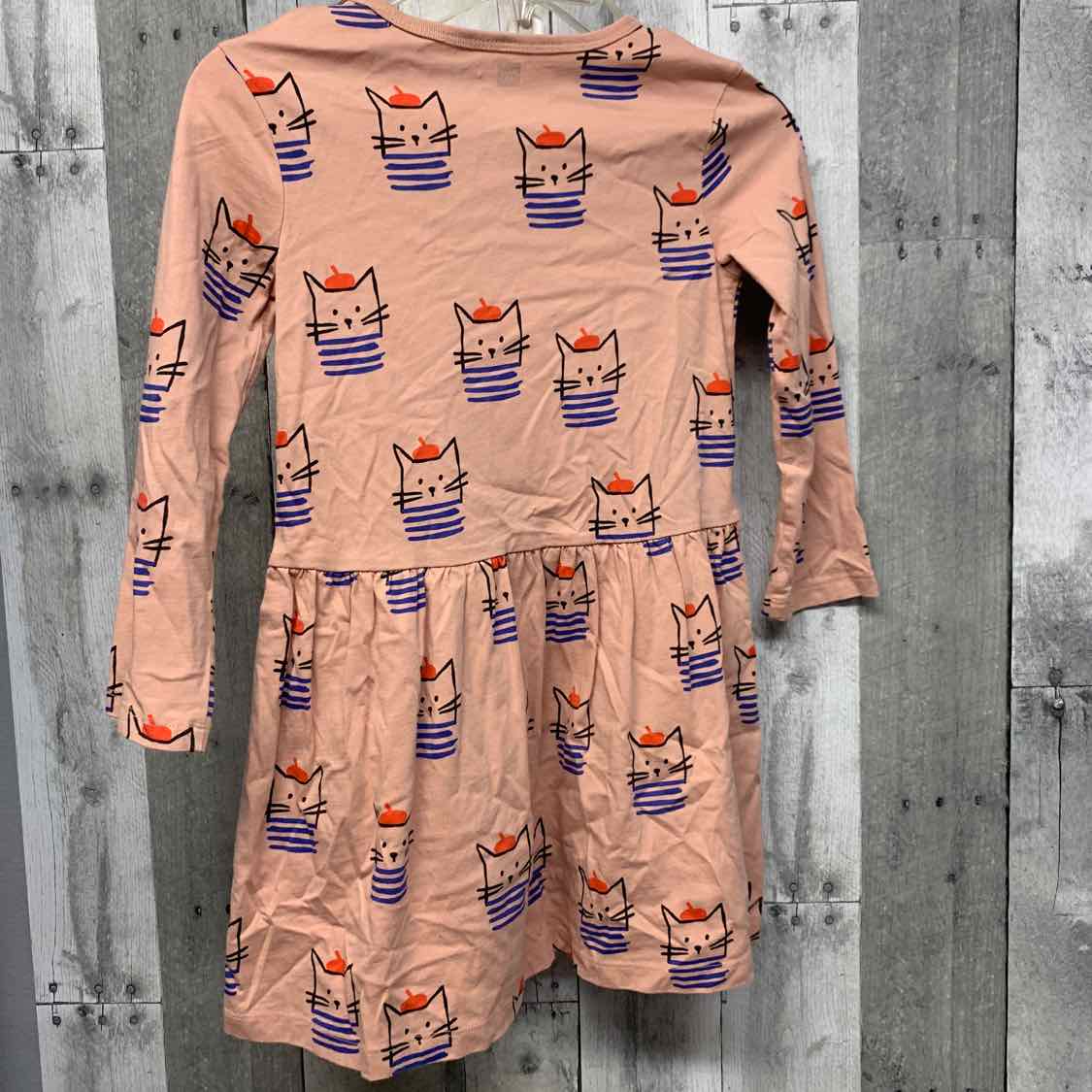 Size 6 Pink Print Tea LS Dress