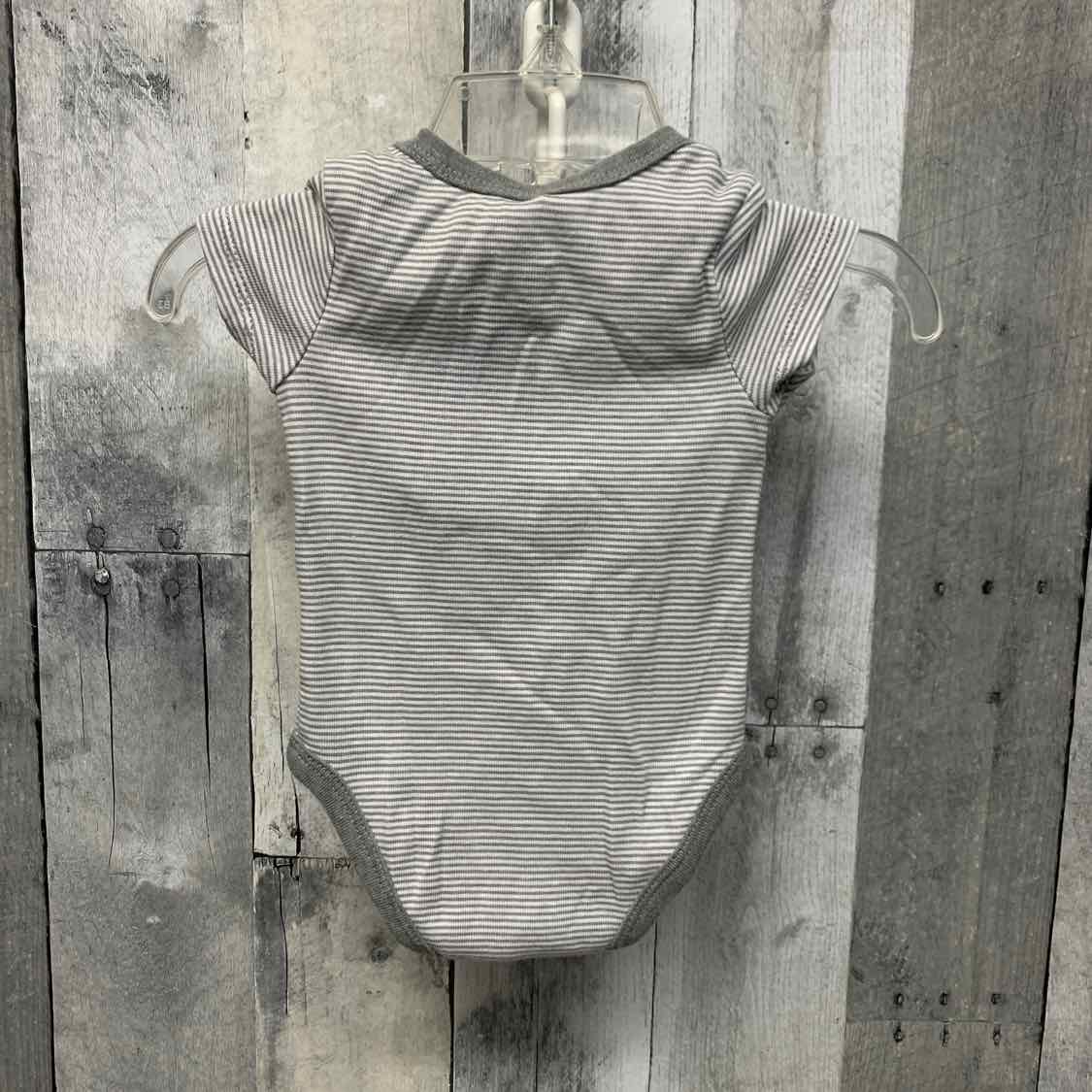 Size 3 Months Gray Striped Sport Brand Bodysuit