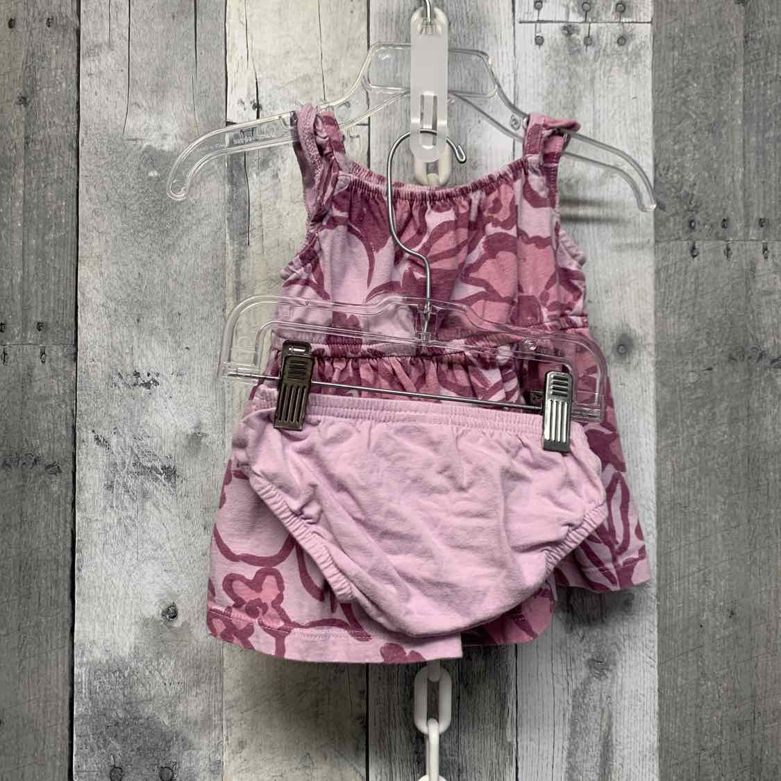 Size 3 Months Purple Print Carter's 2pc Dress - OodlesCB