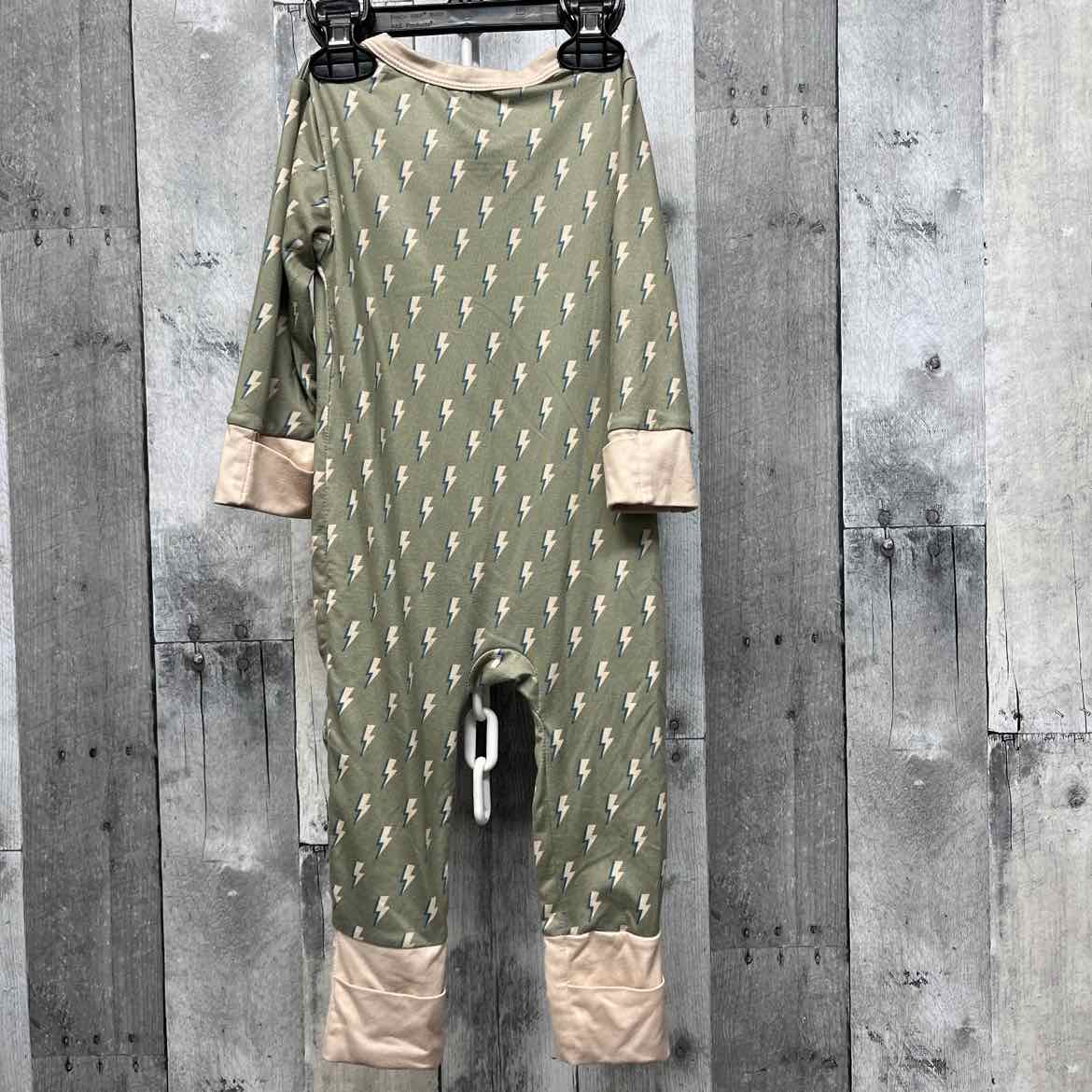 Size 6-12 Months Green/Tan Boutique Brand Footy PJs