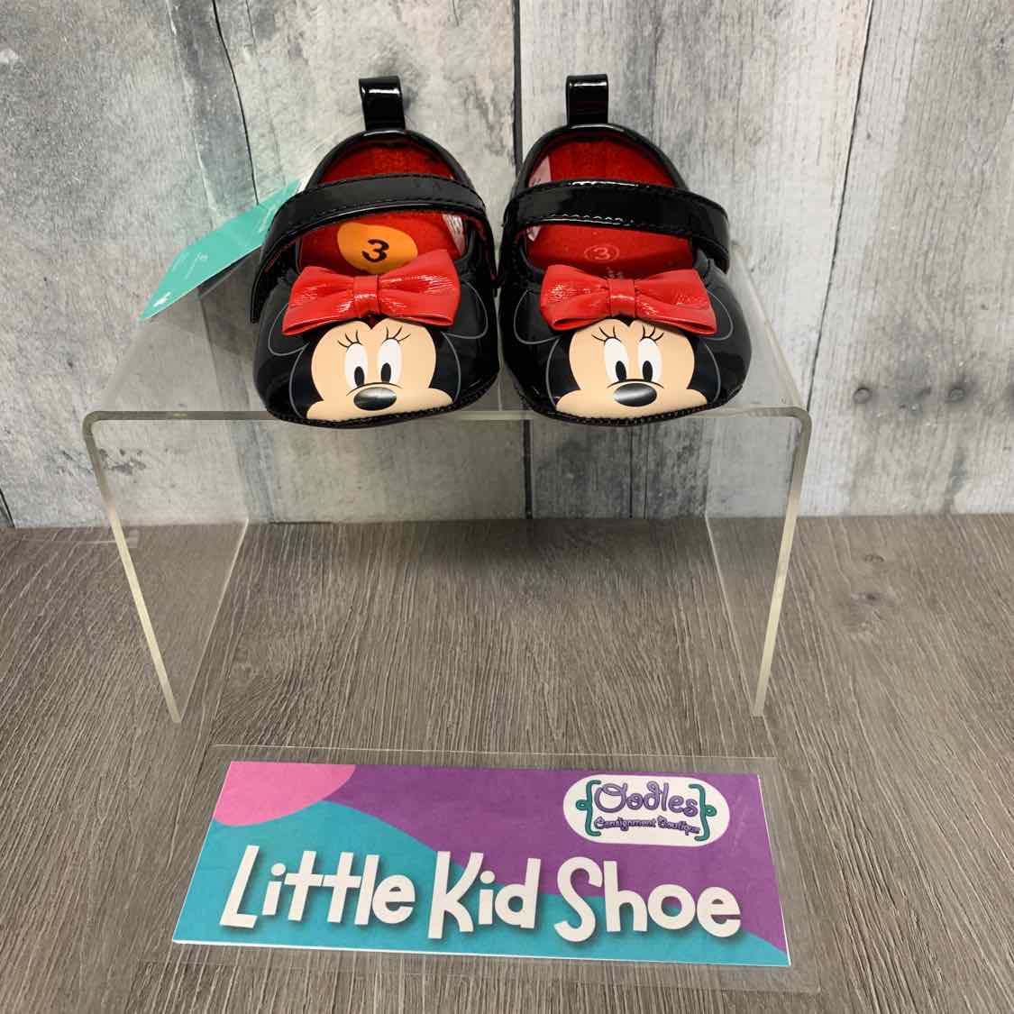 Size 3 Black/Red Disney Soft Sole Shoes