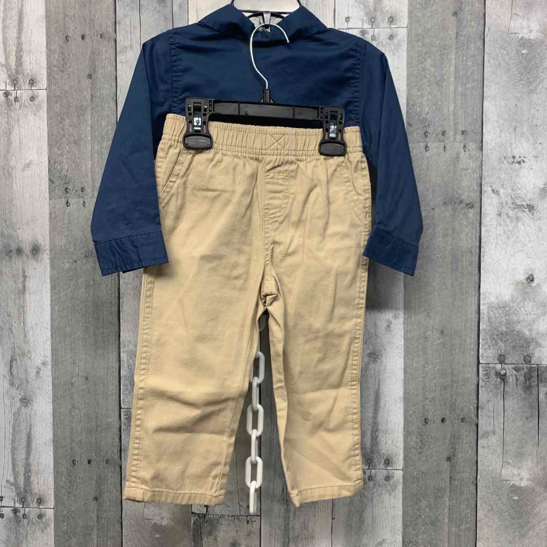 Size 18 Months Navy/Tan Wrangler Shirt/Pants