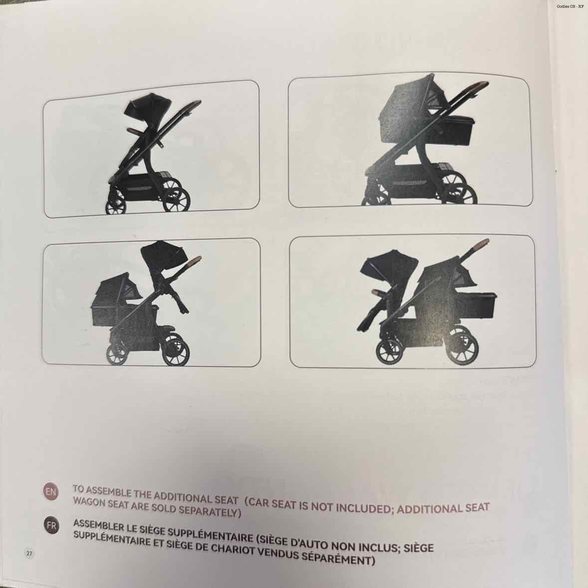 MomCozy Black Double Stroller - Tandem