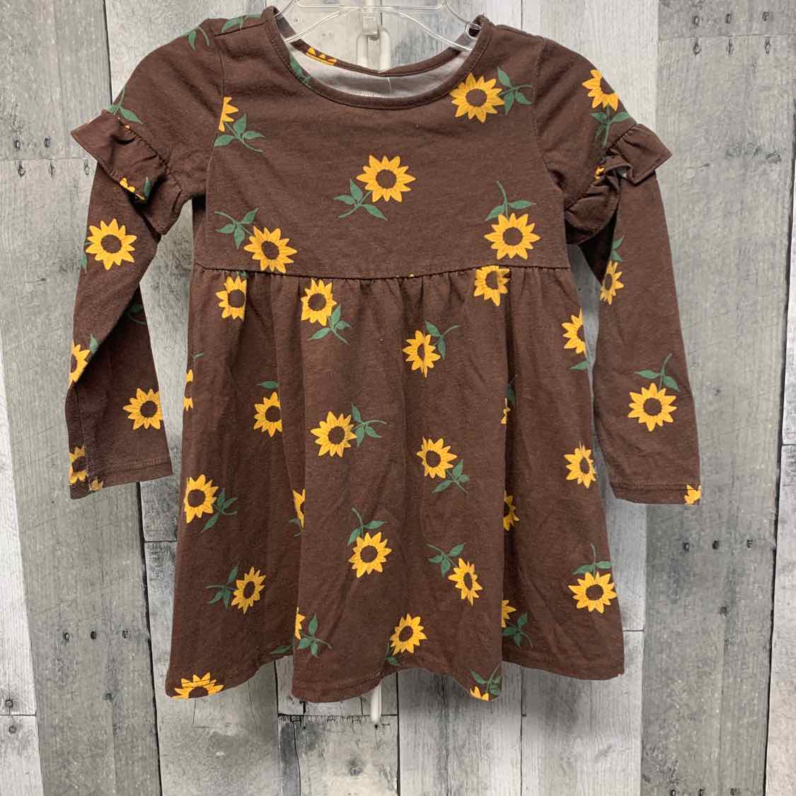 Size 2T Brown Graphic Children's Place LS Dress