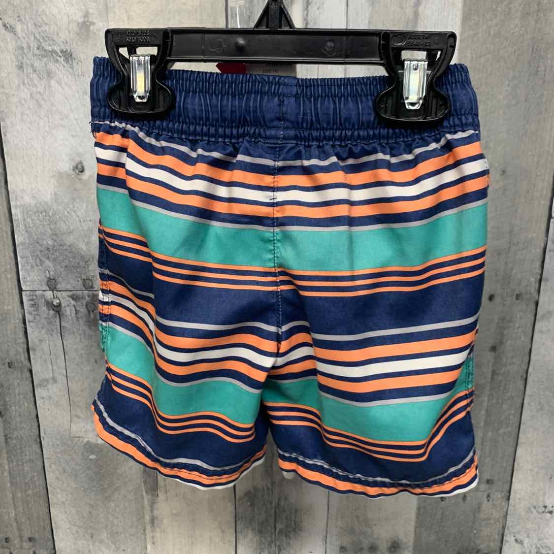 Size 2T Navy/Orange Simple Joys Swim Trunks