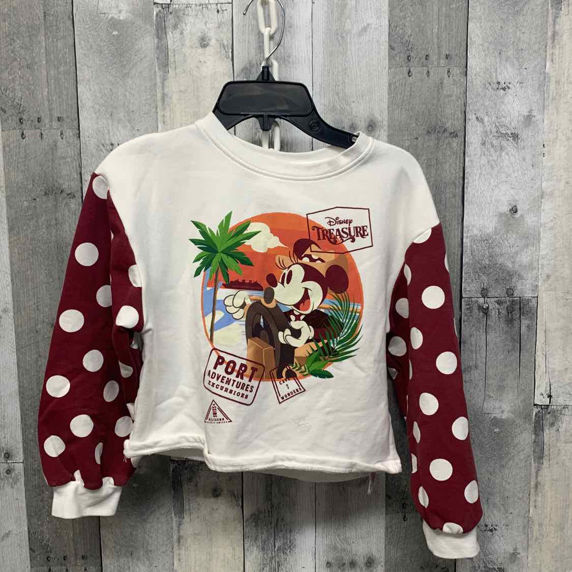 Size Medium Burgundy/White Disney Collection Sweat Shirt
