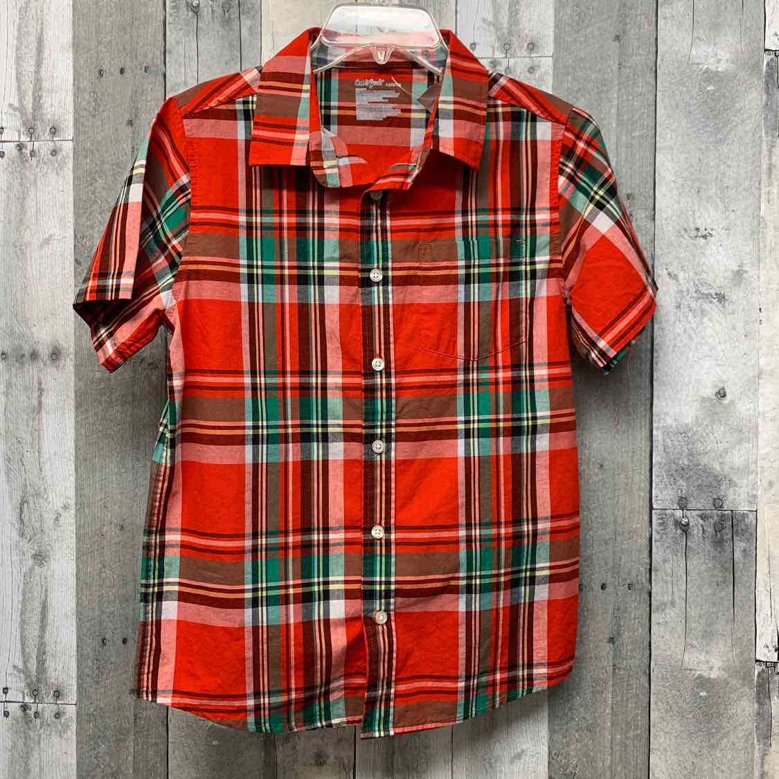 Size 10/12 Red Plaid Cat & Jack Button Up