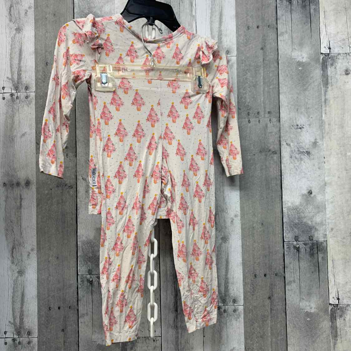 Size 4 White Print Bamboo 2pc PJs