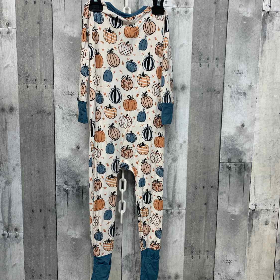Size 18-24 Months White/Orange Bamboo Footy PJs