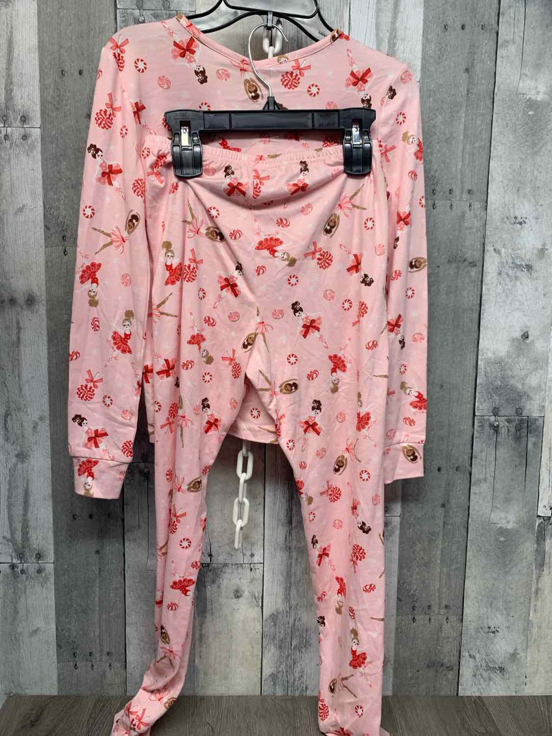 Size 10 Pink Print B Brand 2pc PJs