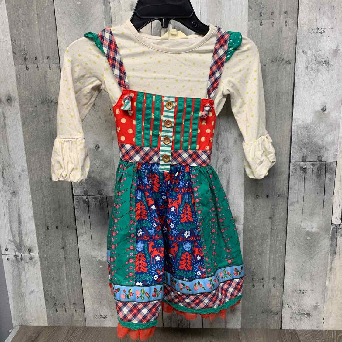 Size 5 White/Green Matilda Jane Shirt/Jumper
