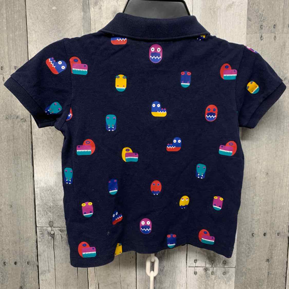 Size 4 Navy Graphic Name Brand Polo