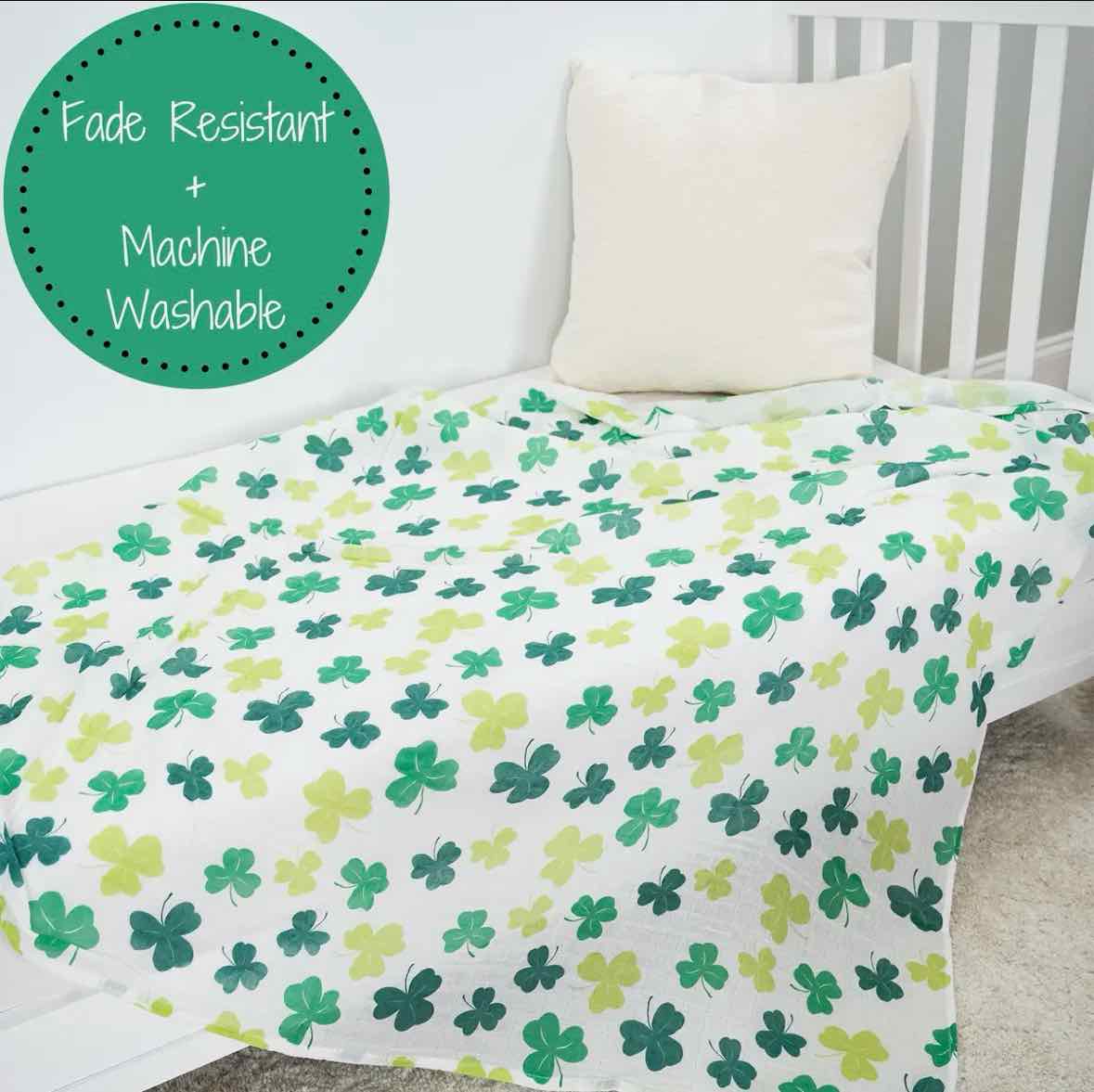LollyBanks Lucky Shamrock Receiving Blanket