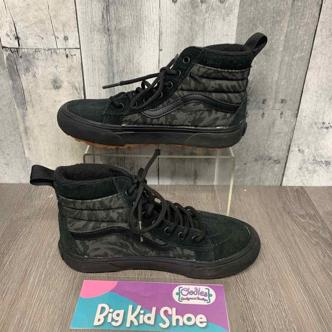 Size 3 Black Print Vans Sneakers