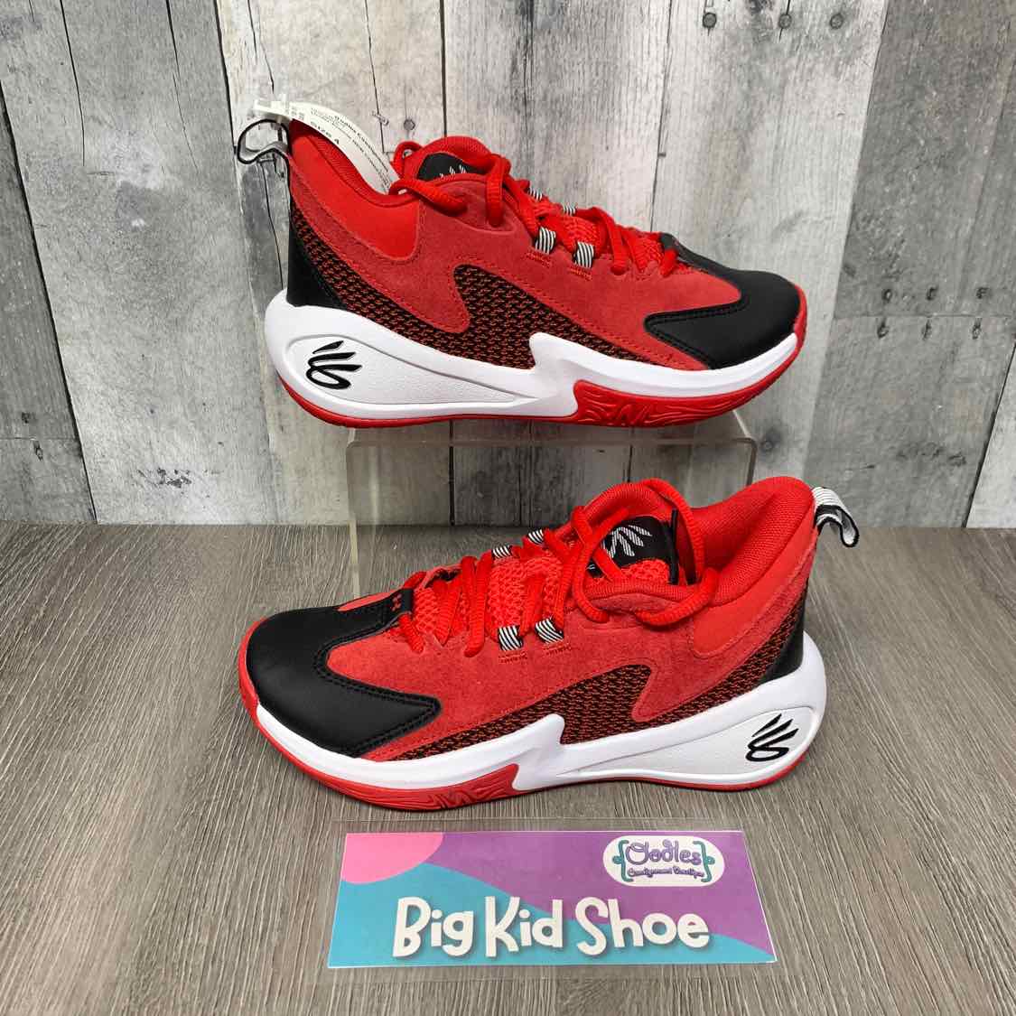 Size 4 Red/White Sport Brand Sneakers