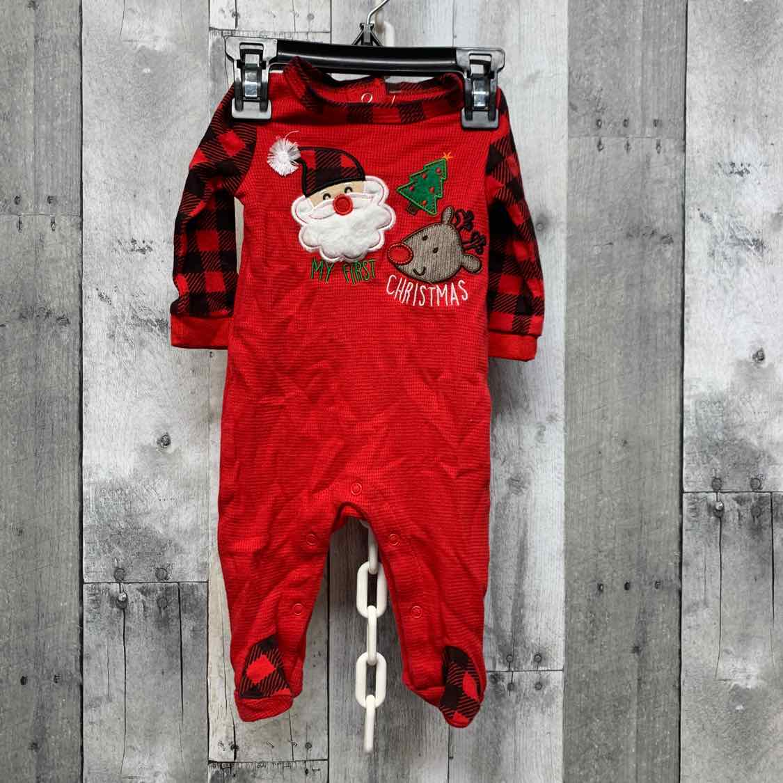 Size 3 Months Red Graphic Baby Essentials Footy PJs