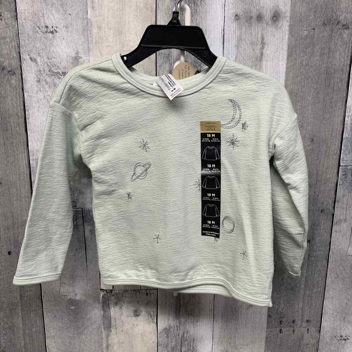 Size 18 Months Mint Modern Moments by Gerber Long Sleeve Shirt