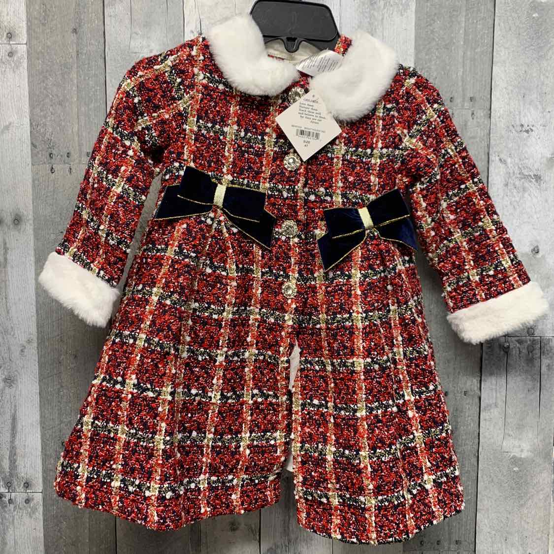 Size 4T Red Plaid Blueberi Boulevard Dress - Party