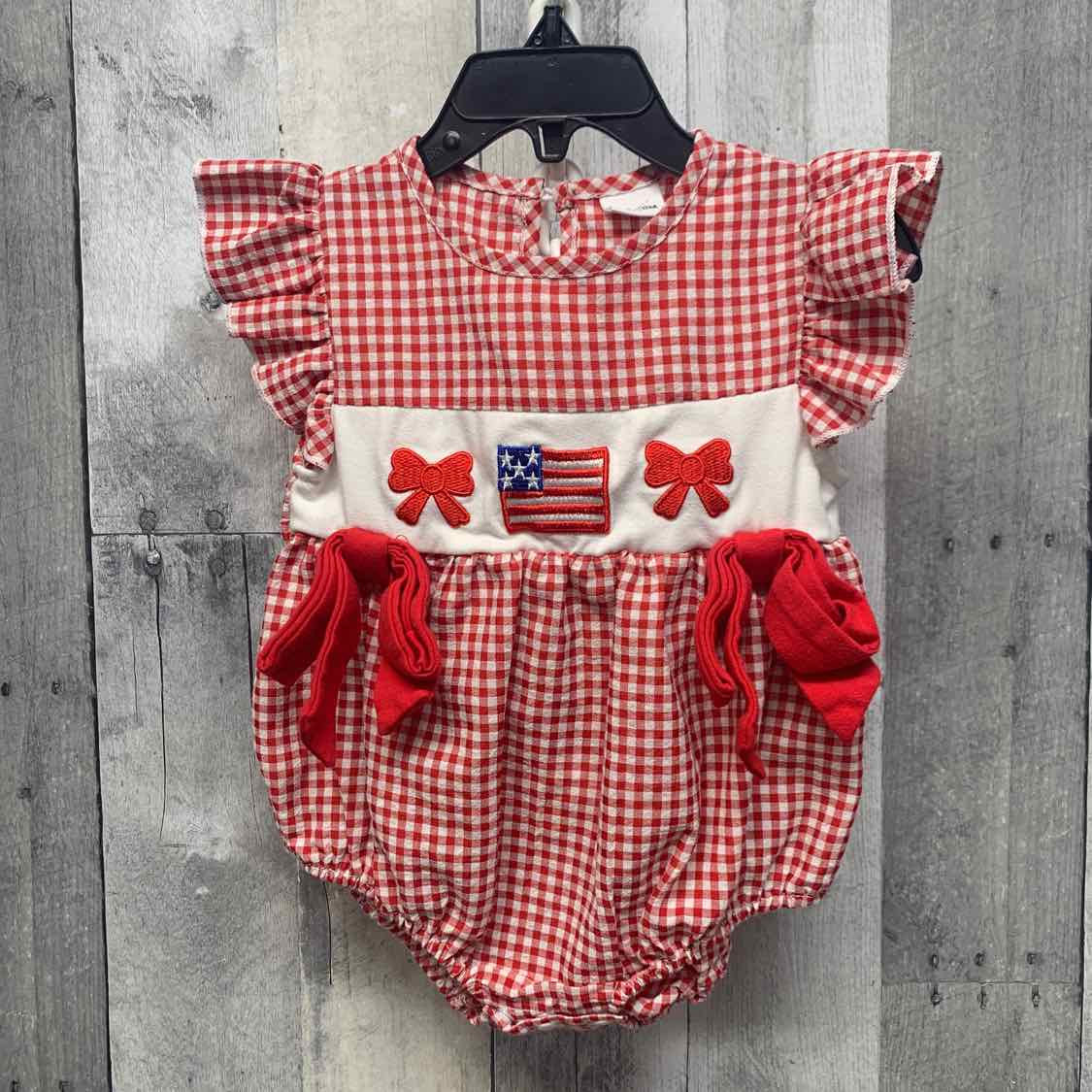 Size 12-18 Months Red/White Mid Brand Romper