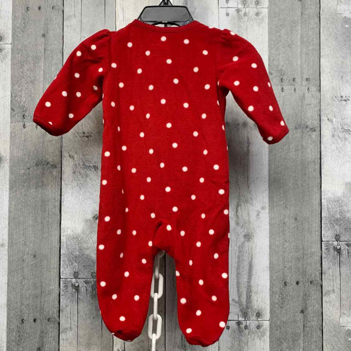 Size 0-3 Months Red/White Child of Mine Footy PJs