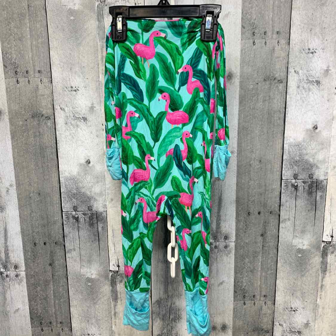 Size 6-12 Months Green/Pink Little Sleepies Footy PJs