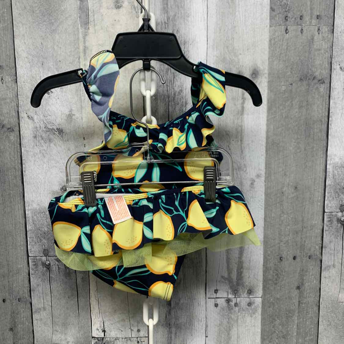 Size 3T Navy/Yellow Cat & Jack Swim Suit - 2pc+