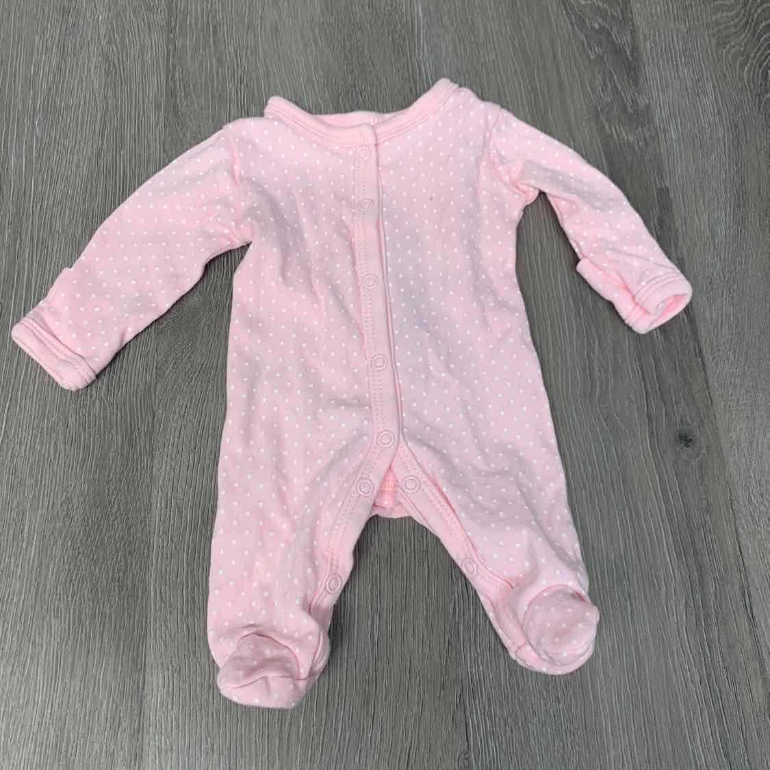 Size Preemie Pink Print Mid Brand Footy PJs
