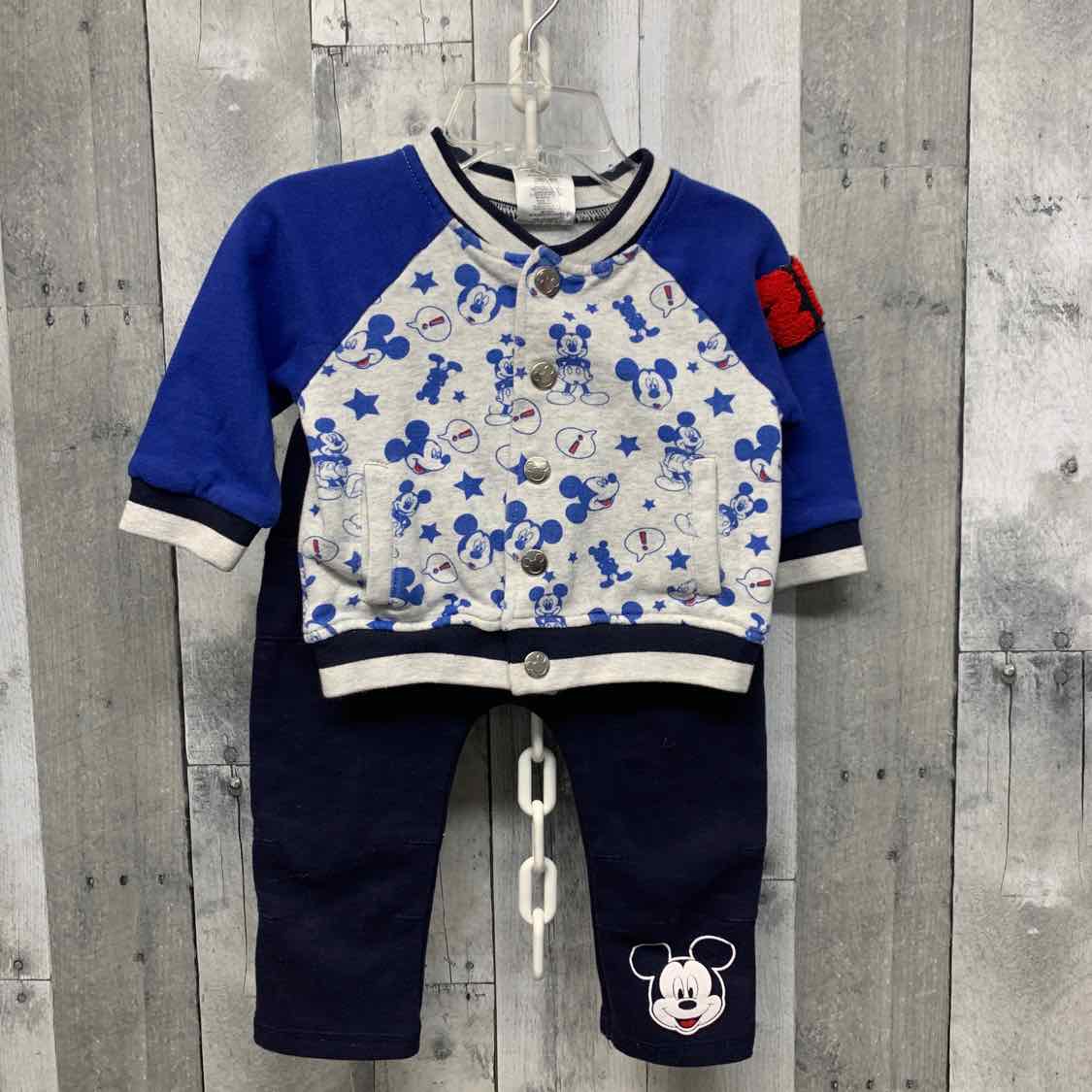 Size 12 Months Gray/Navy Disney Jacket/Pants