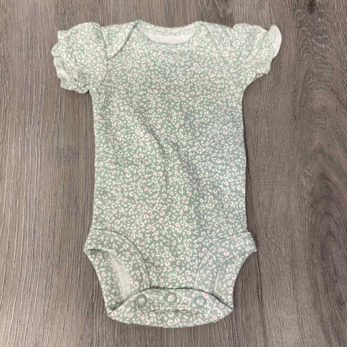 Size Preemie Green Floral Print Child of Mine Bodysuit