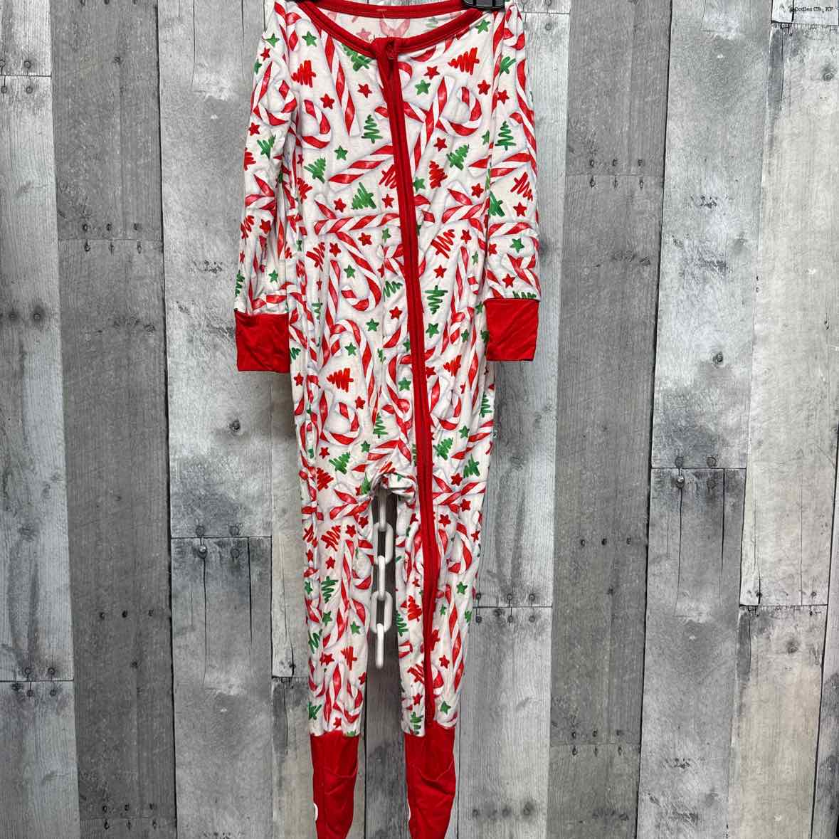 Size 2T White/Red Bamboo Footy PJs