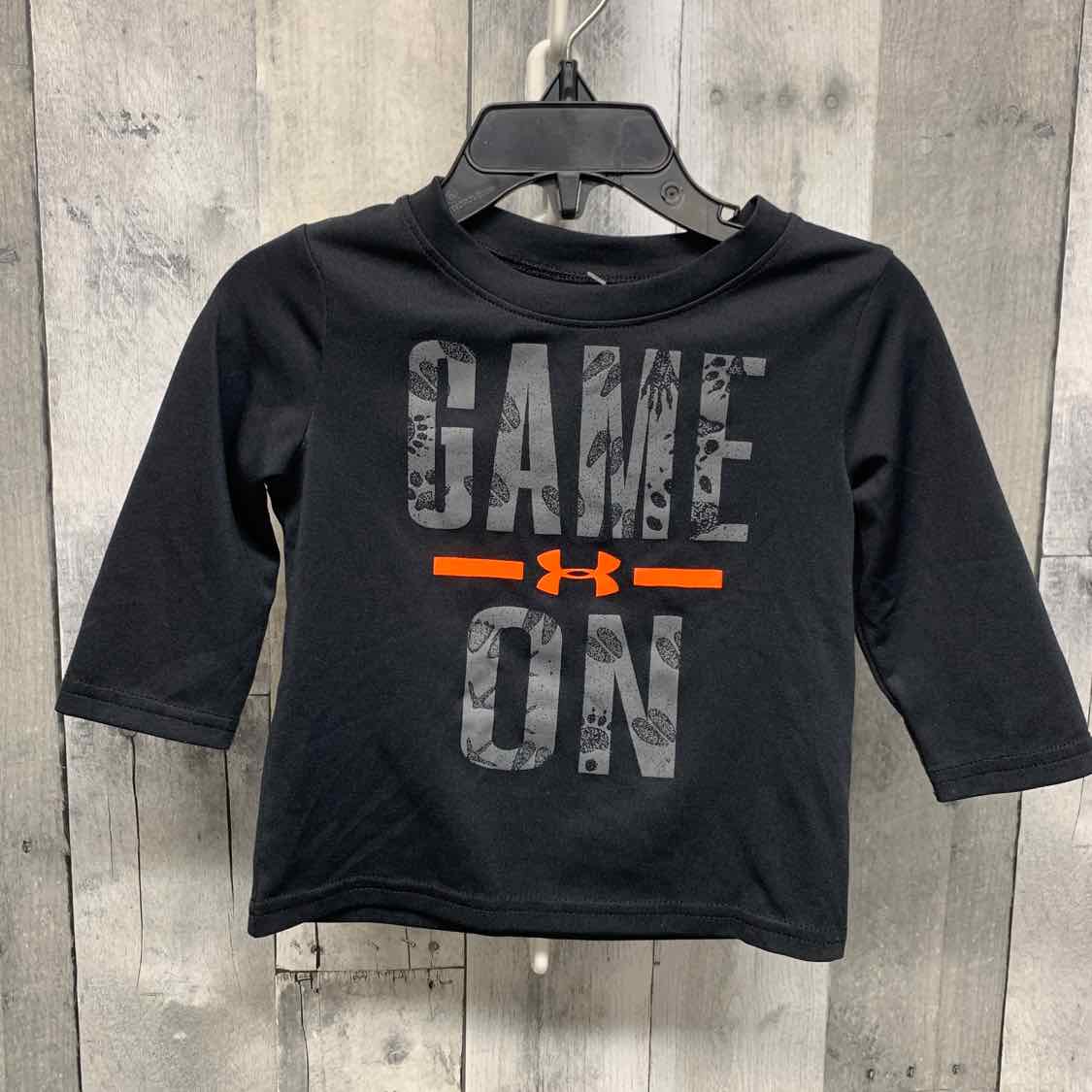 Size 12 Months Black Graphic Sport Brand Long Sleeve Shirt