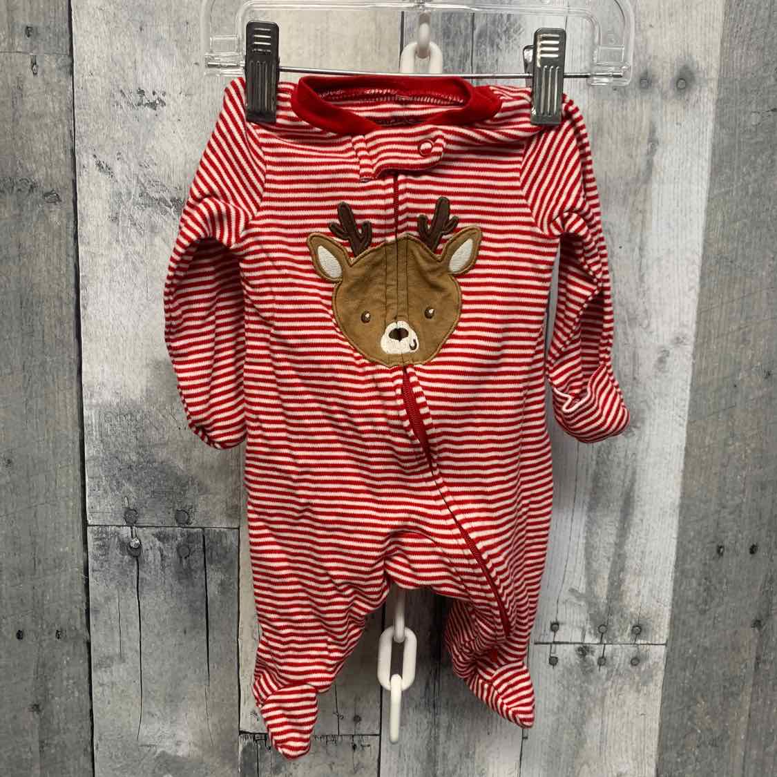 Size Newborn Red Striped Carter's Footy PJs
