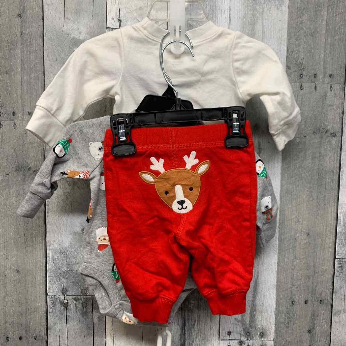 Size 3 Months White/Red Carter's Shirt/Pants