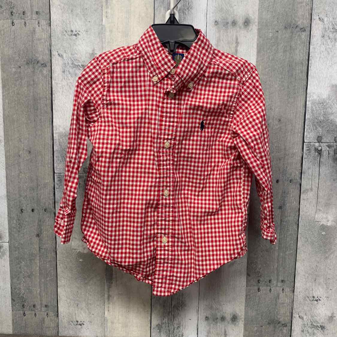 Size 3T Red Plaid Ralph Lauren LS Button Up