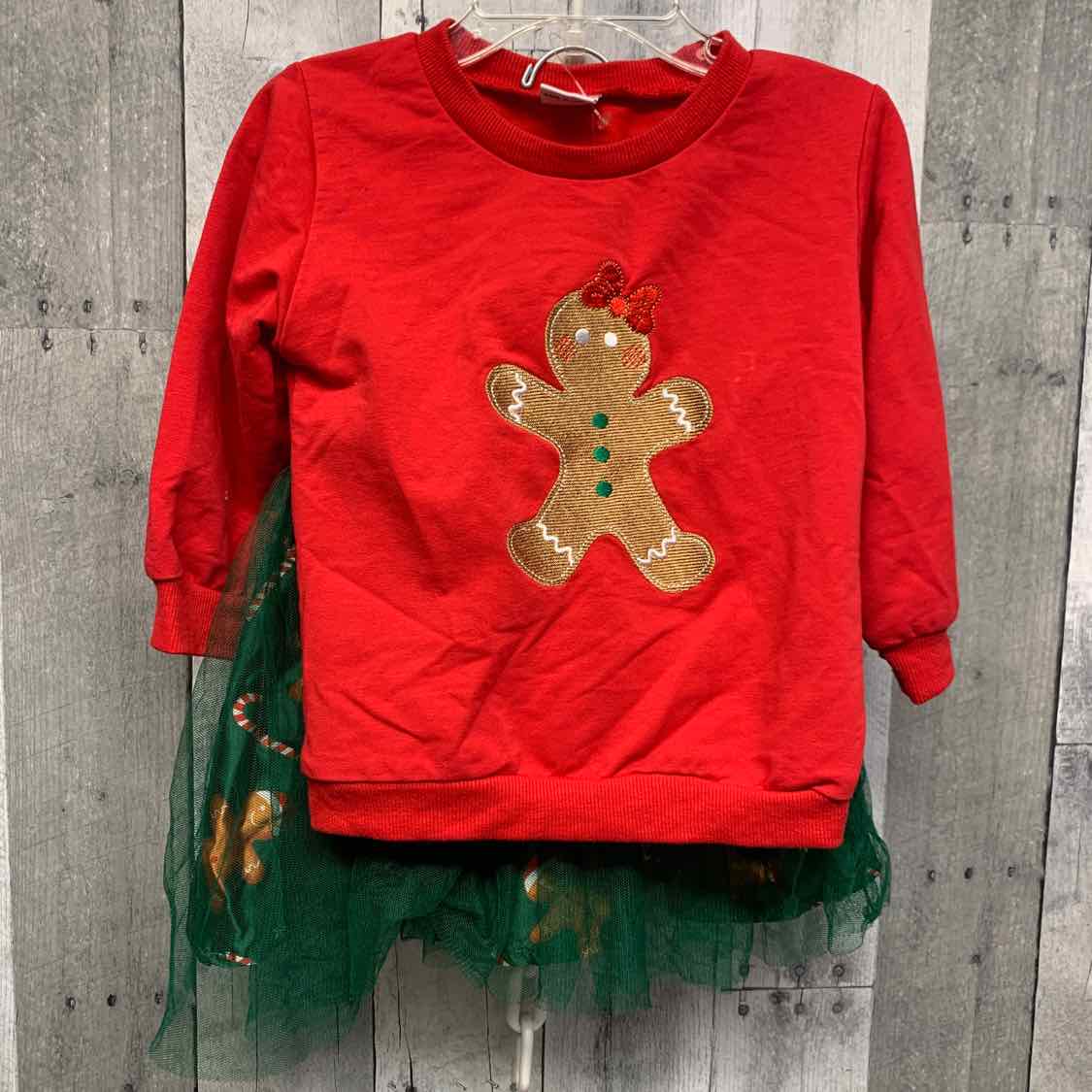 Size 2/3 Red/Green Mid Brand Shirt/Skirt