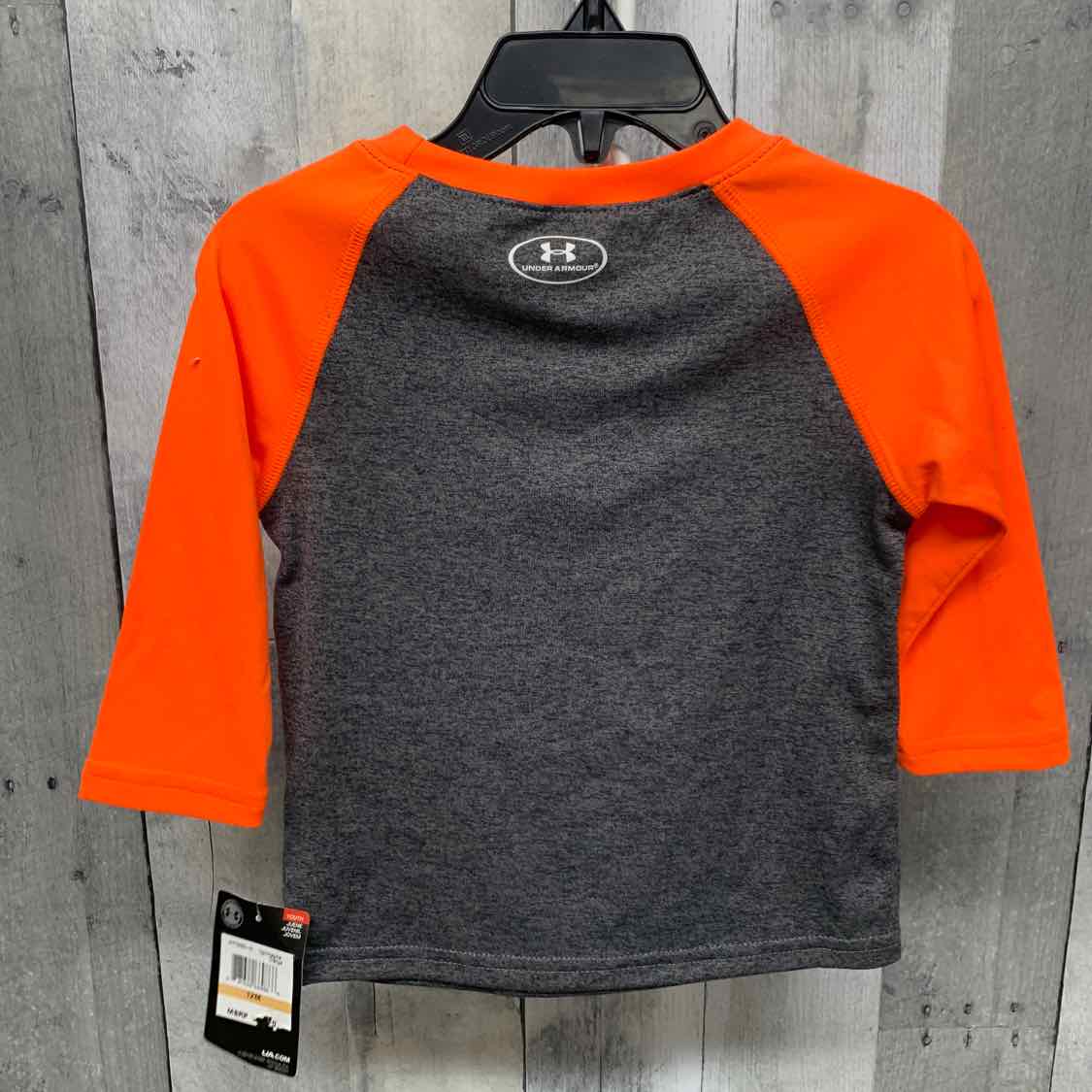 Size 12 Months Gray/Orange Sport Brand Long Sleeve Shirt