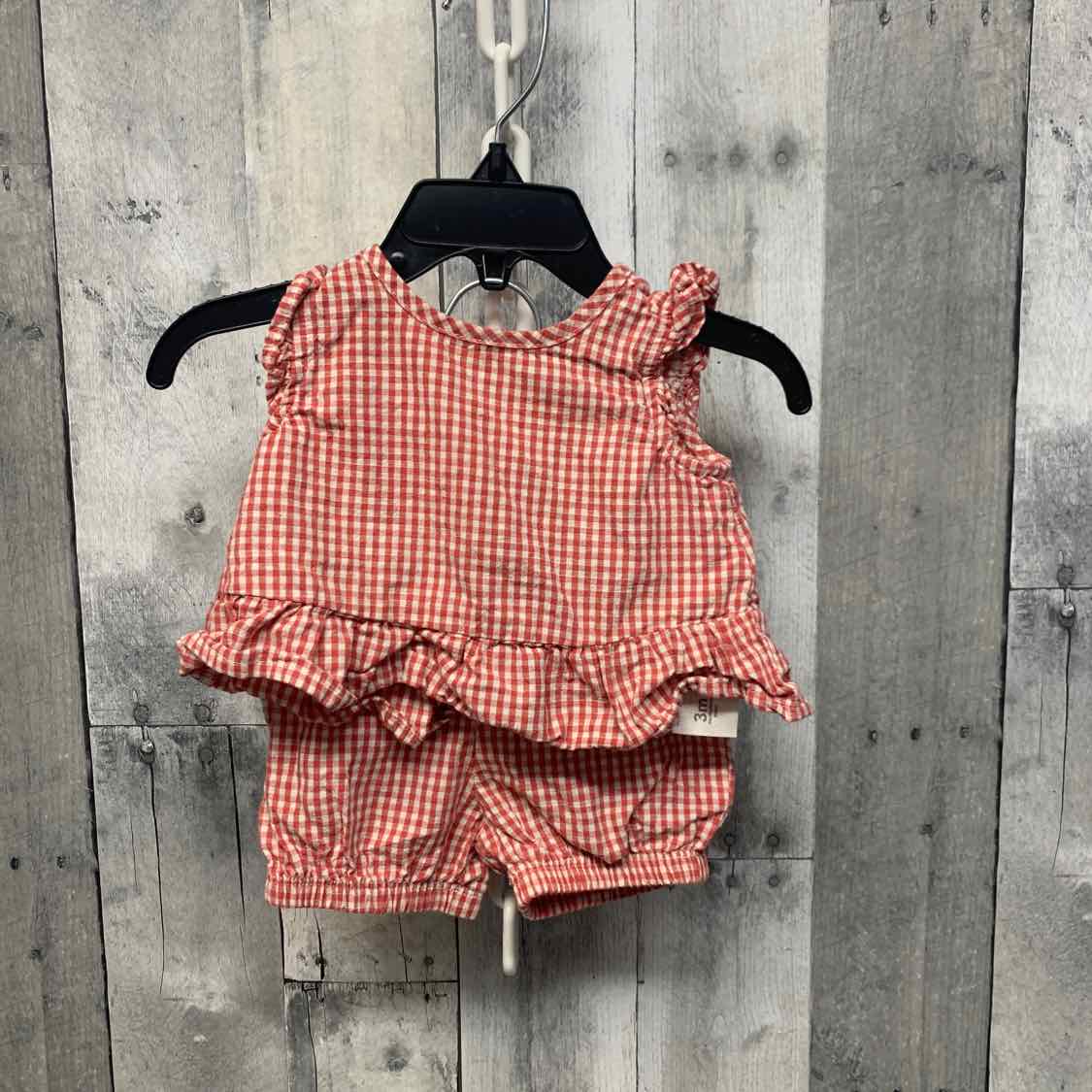 Size 3 Months Red/White Carter's Shirt/Shorts