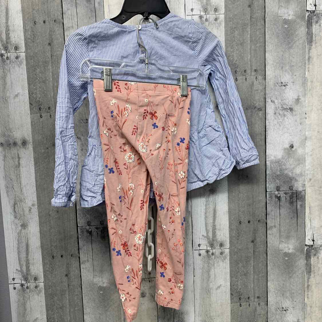 Size 5T Blue/Pink Carter's Shirt/Leggings