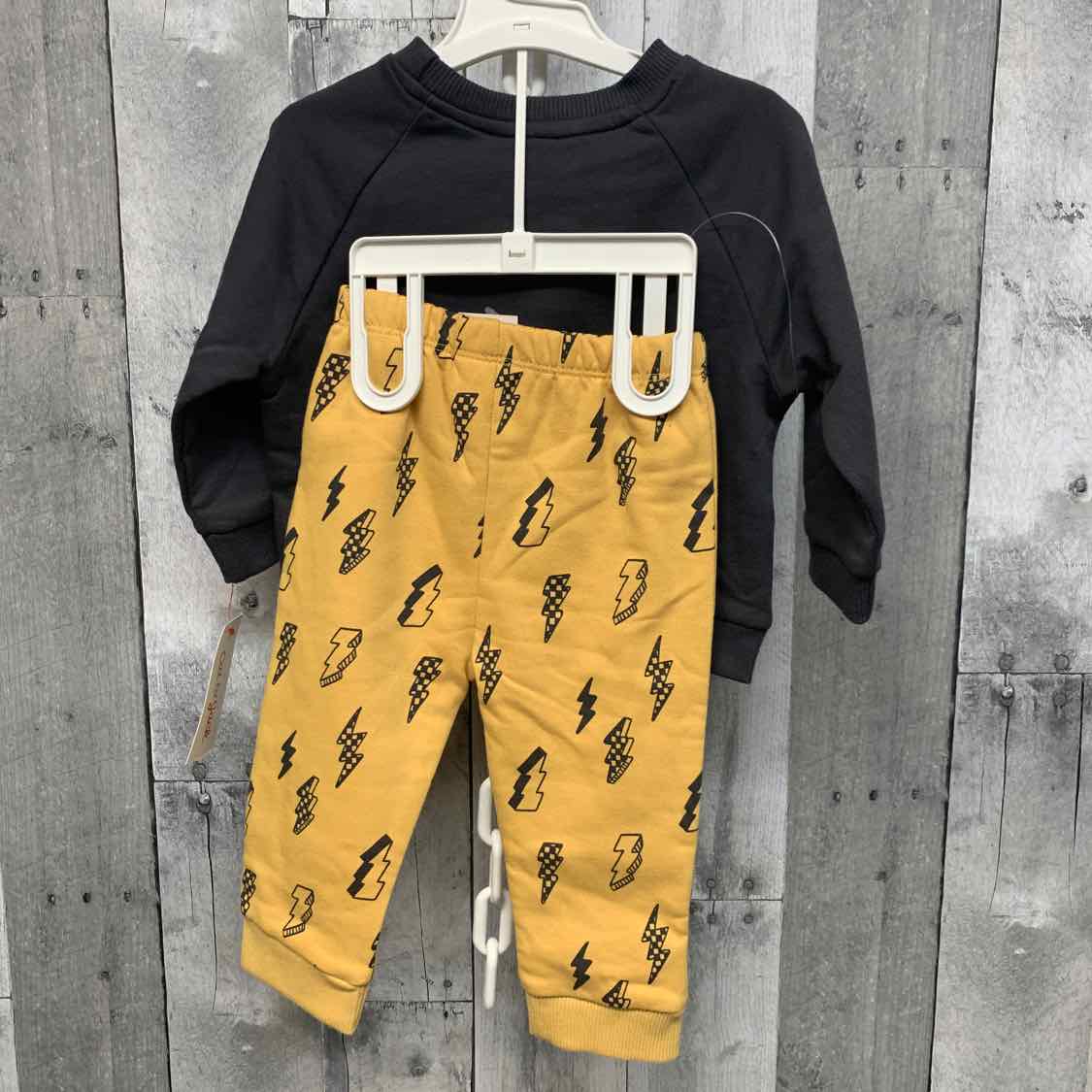 Size 6-9 Months Gray/Yellow Cat & Jack Sweats - 2pc