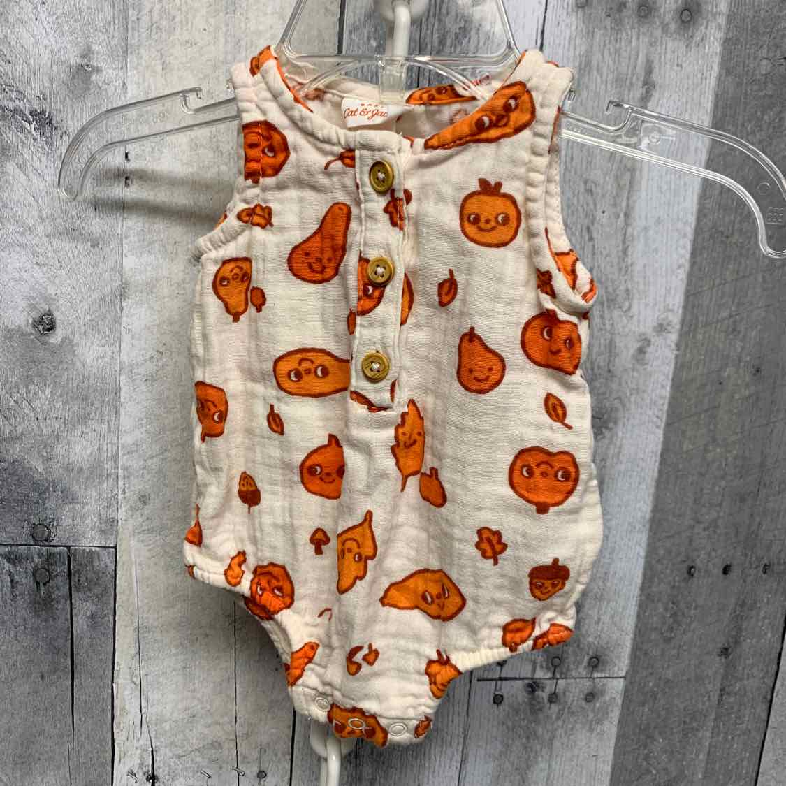 Size Newborn Ivory Graphic Cat & Jack Romper