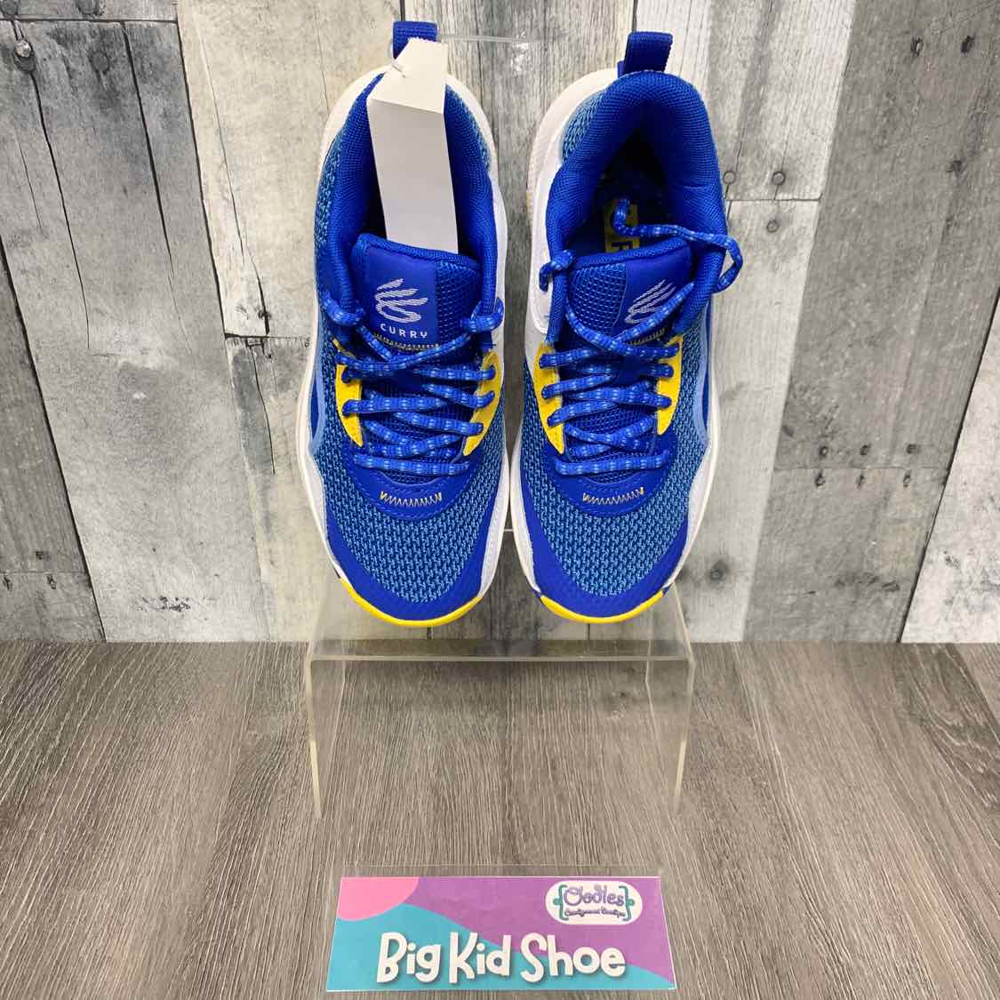 Size 4.5 Blue/Yellow Sport Brand Sneakers